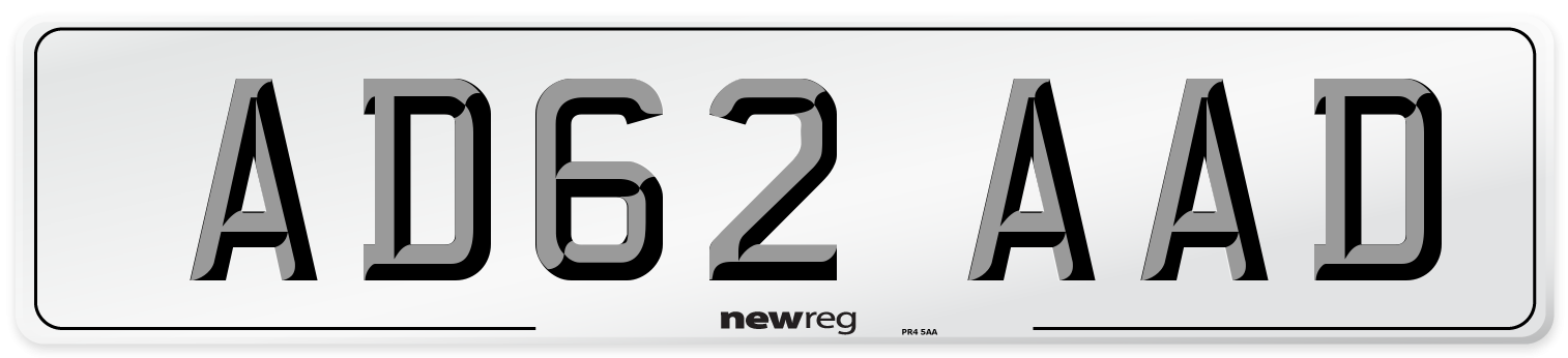 AD62 AAD Number Plate from New Reg
